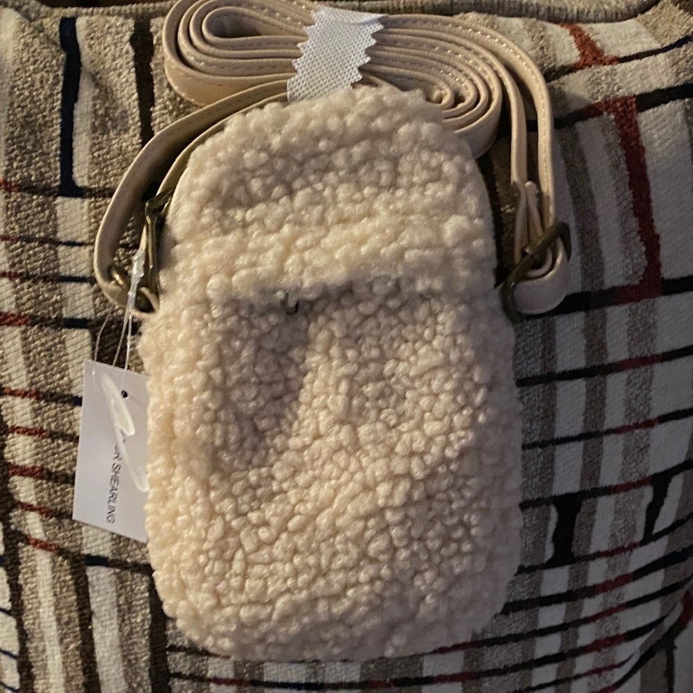 Cozy Cream Sherpa Crossbody Bag